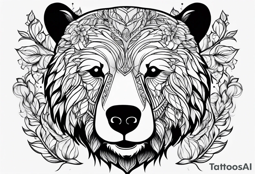 Bear face tattoo idea