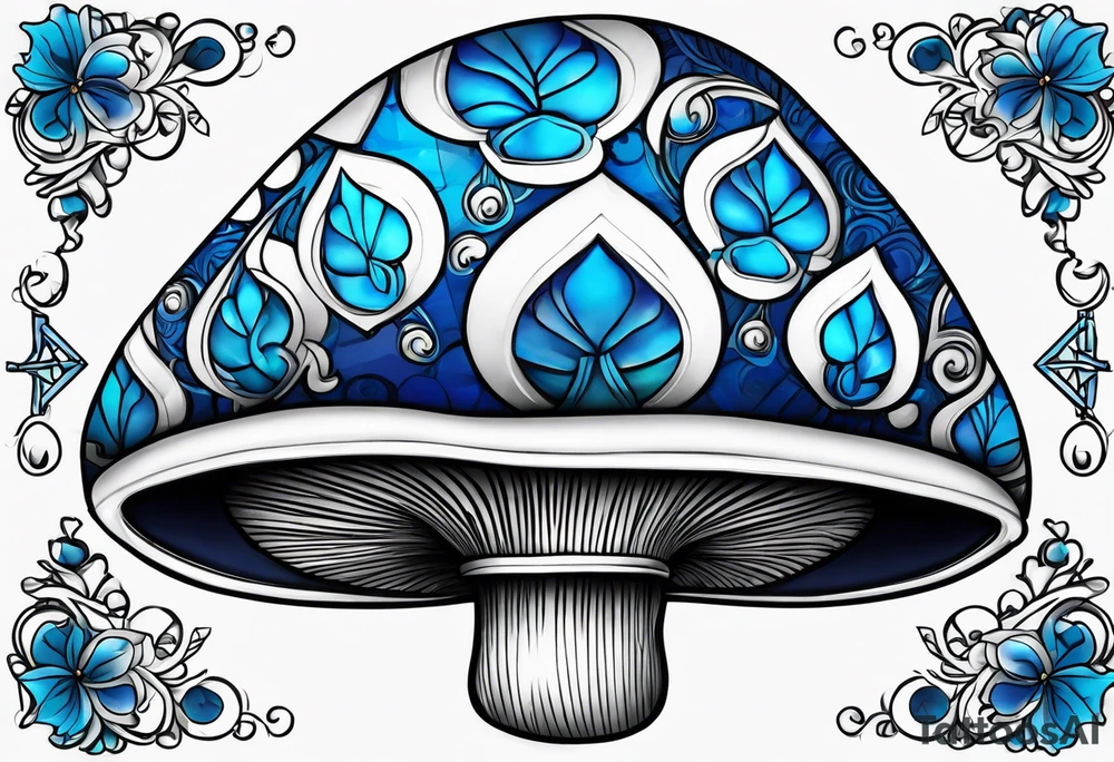Madhatter blue mushroom tattoo idea