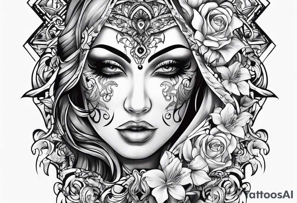 Two face mask tattoo tattoo idea