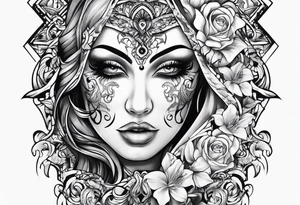 Two face mask tattoo tattoo idea