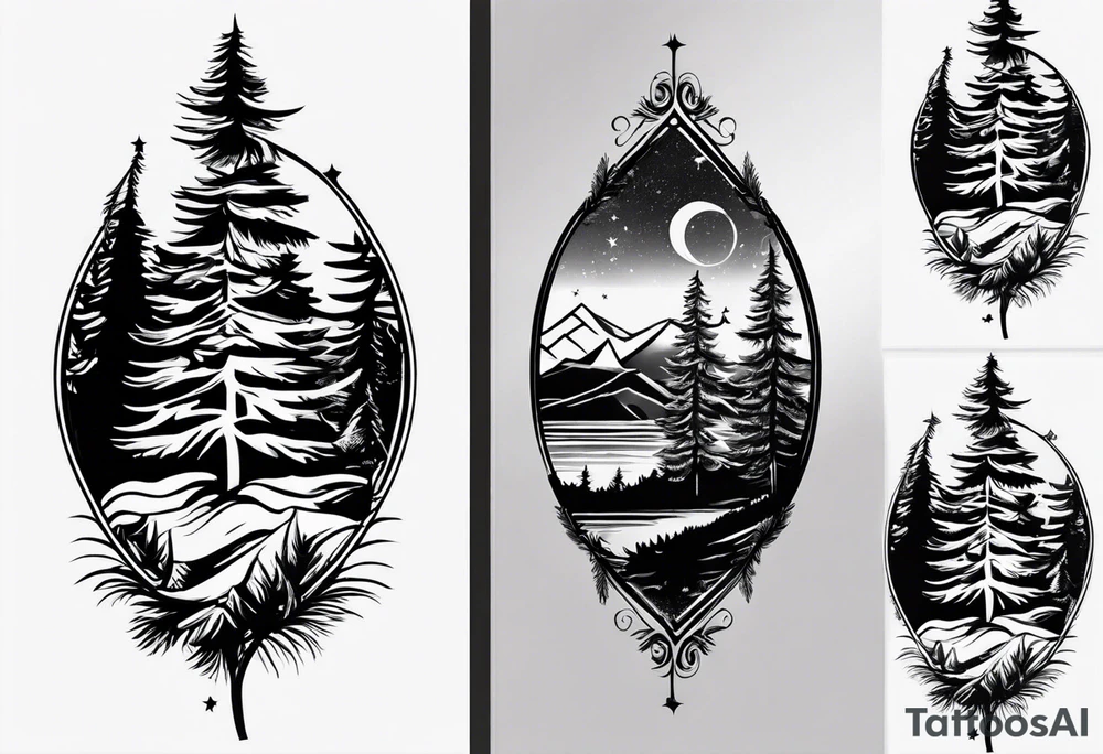 pine trees forearm tattoo tattoo idea