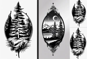 pine trees forearm tattoo tattoo idea