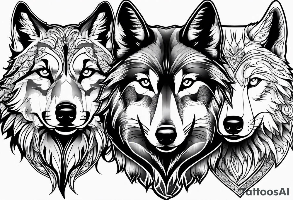 Wolves looking at you tattoo idea