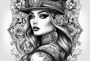 Full leg tattoo 2D tattoo idea