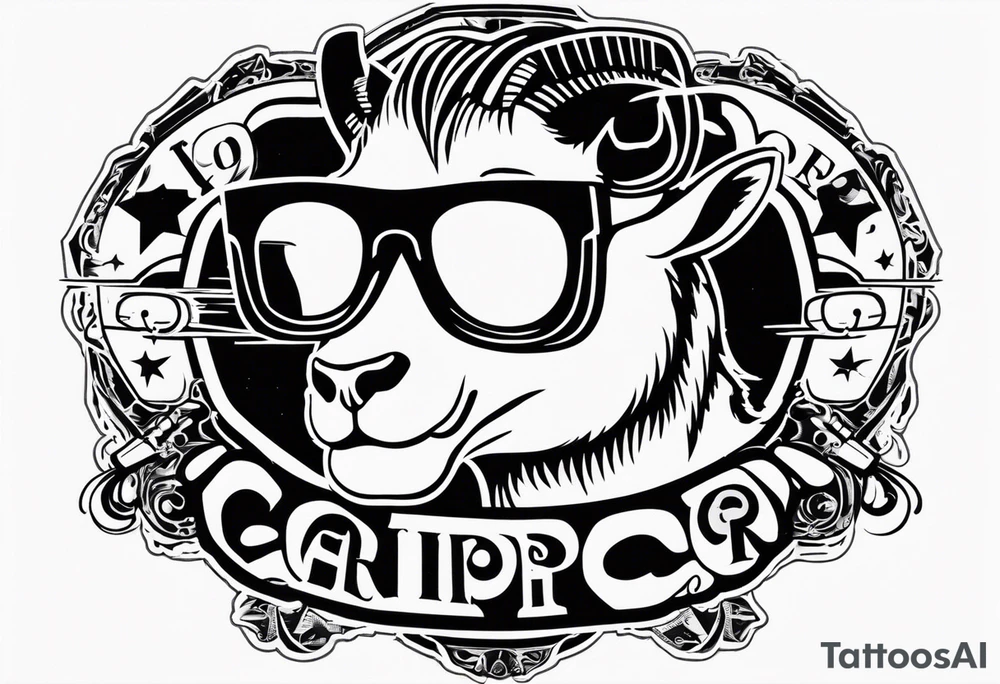 capricorn with sunglasses and a shotgun tattoo idea
