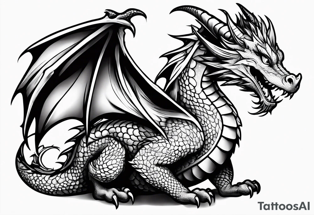 cute dragon tattoo idea