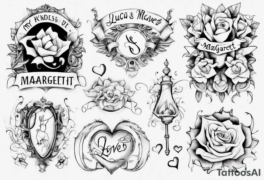 my kids' names: Lucas and Margaret and something that symbolizes love tattoo idea