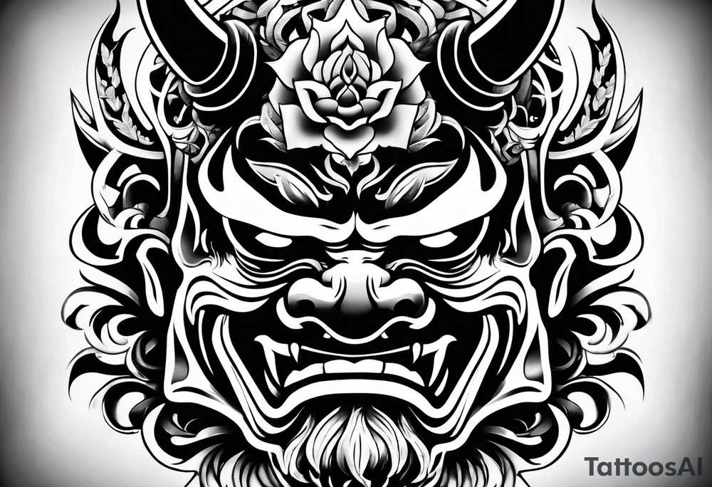 japanese hannya mask tattoo idea