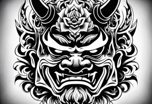 japanese hannya mask tattoo idea