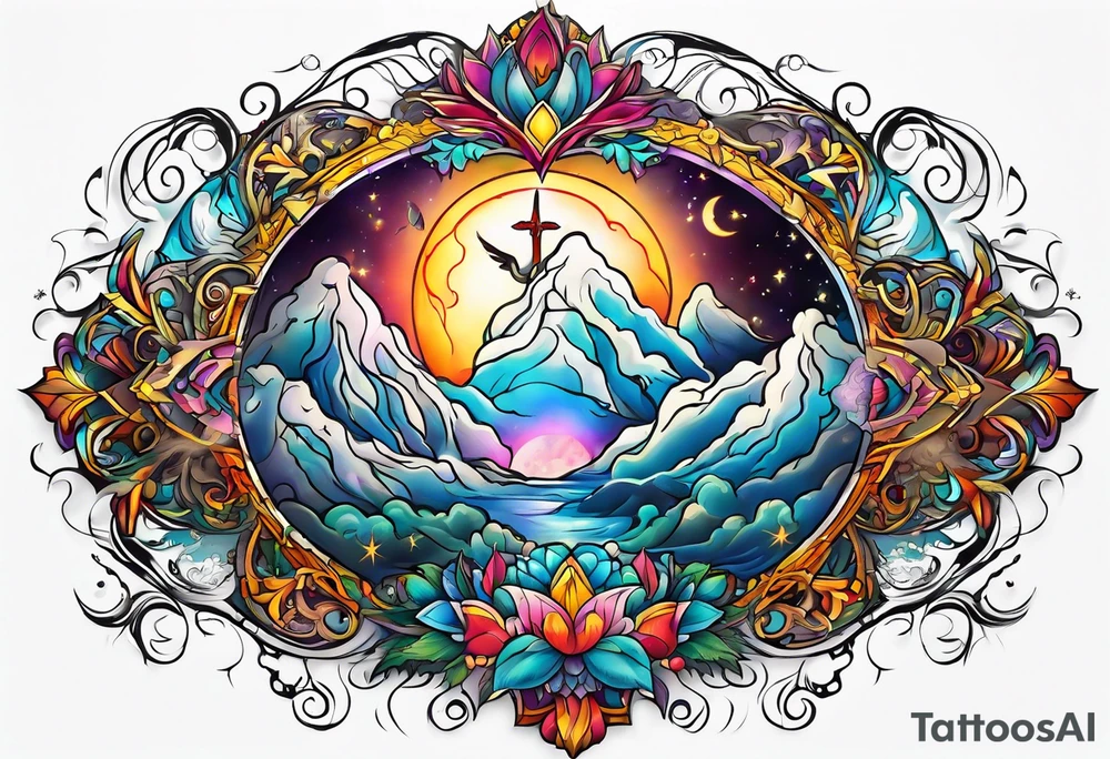 Ascension into the afterlife, love, light, peace tattoo idea