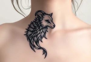 A  sheepwolf growlingas a mystical creature tattoo idea