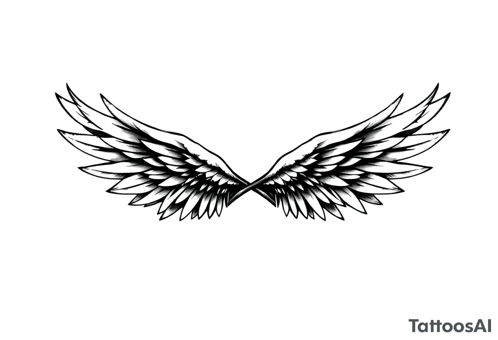 Infinity Loop made of wings white background tattoo idea