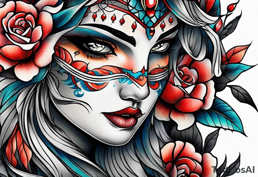 male neo traditional knee tattoo tattoo idea