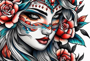 male neo traditional knee tattoo tattoo idea