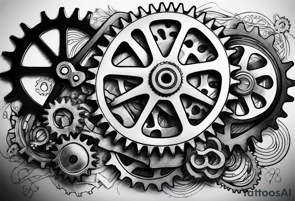 bicycle chain and gears wrist tattoo idea