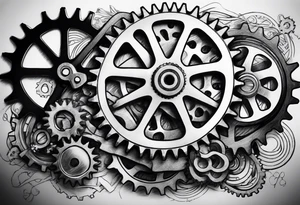 bicycle chain and gears wrist tattoo idea