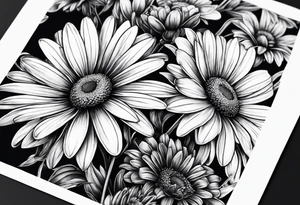 Daisy bouquet with stems tattoo idea