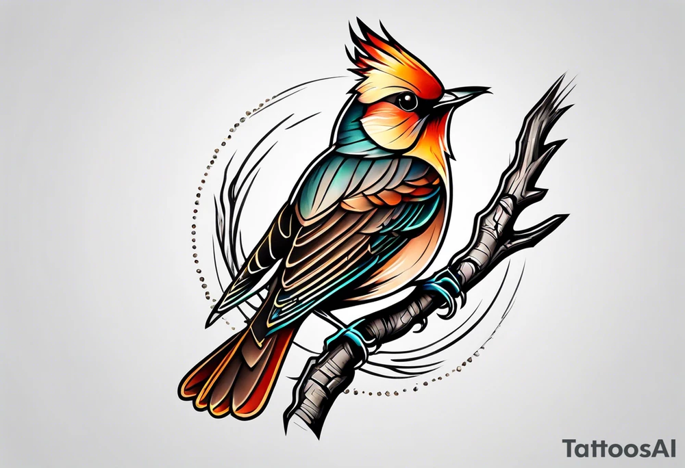 flicker bird tattoo idea
