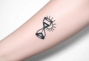 live with what you have and enjoy it to the fullest, hourglass, sun shines down tattoo idea