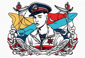 MachineGunKelly as a sailor boy tattoo idea