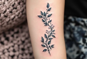 Cursive 25.12.1999 flowing along the spine in cool gray with a hint of icy blue. tattoo idea