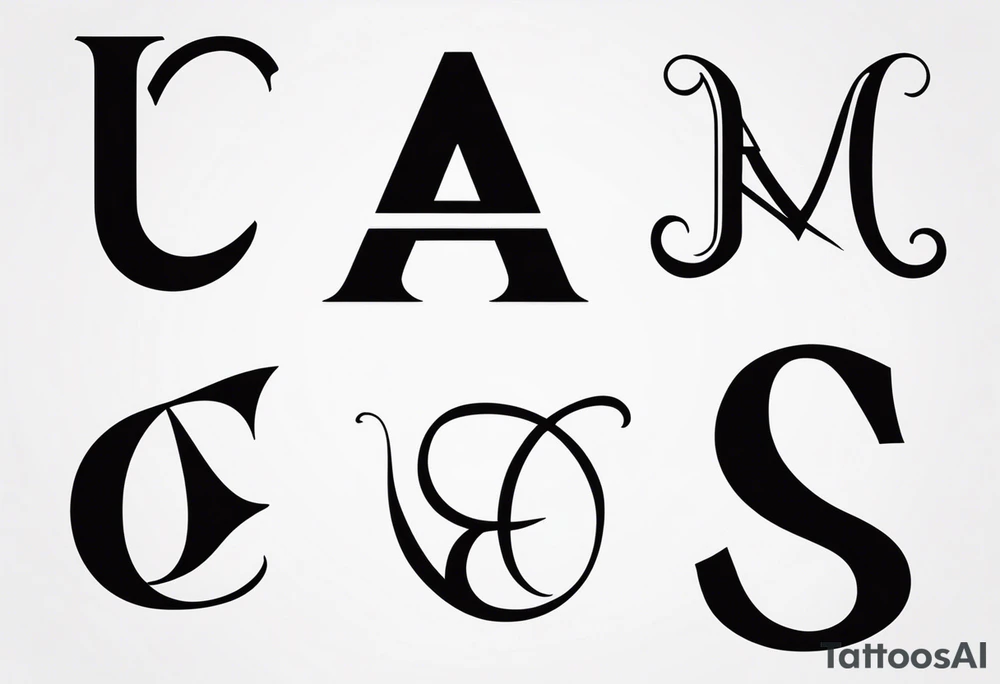 Initials: A C C A
No special designs just the letters tattoo idea