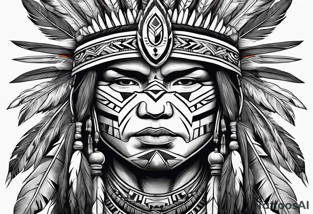 Fighting addiction native American serene prosperity tattoo idea