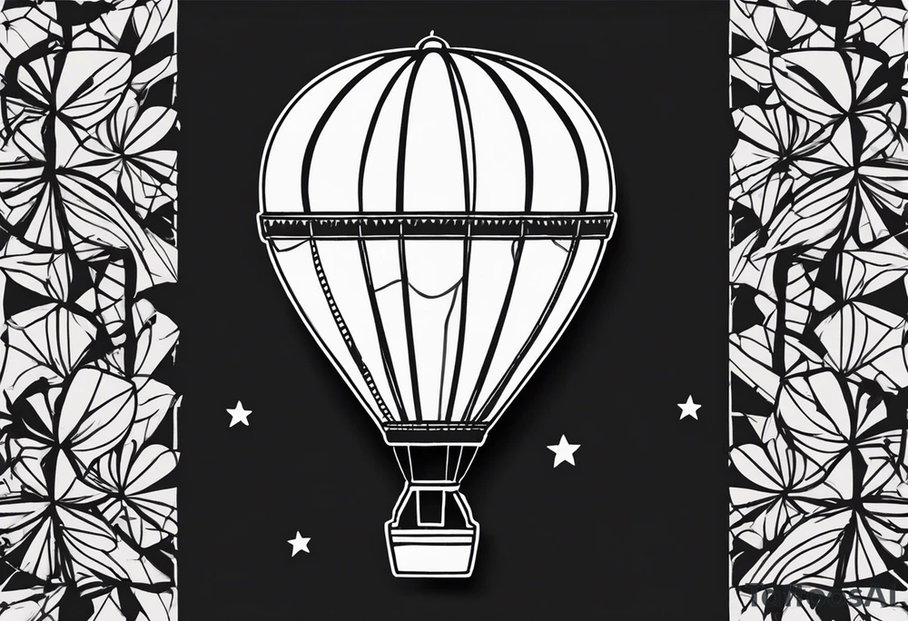 Hot air balloon simple tattoo idea