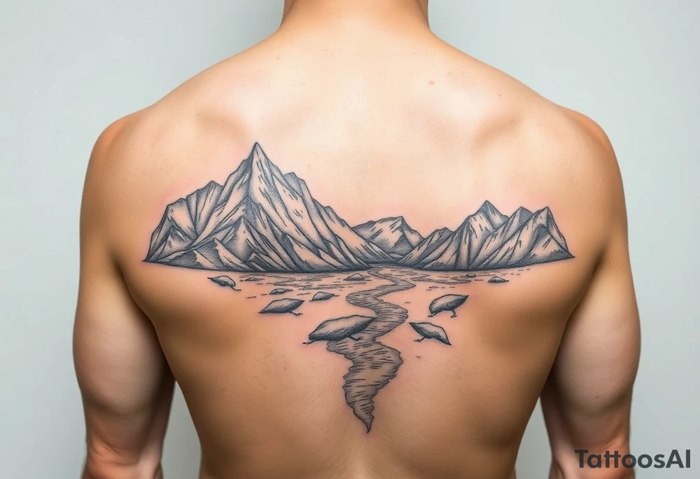 Lands and animals based on the Earth children’s series of books incorporating Neolithic people Arctic tundra mountains and a river tattoo idea