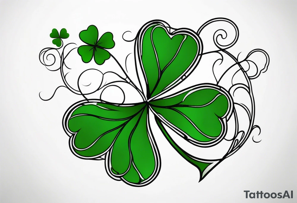 a single three leaf clover with vine tattoo idea