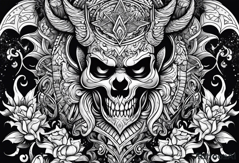 devilish symbols tattoo idea