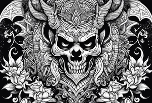 devilish symbols tattoo idea
