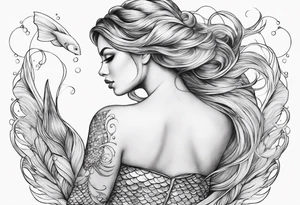 Draw me a nice magical mermaid fish tail tattoo idea
