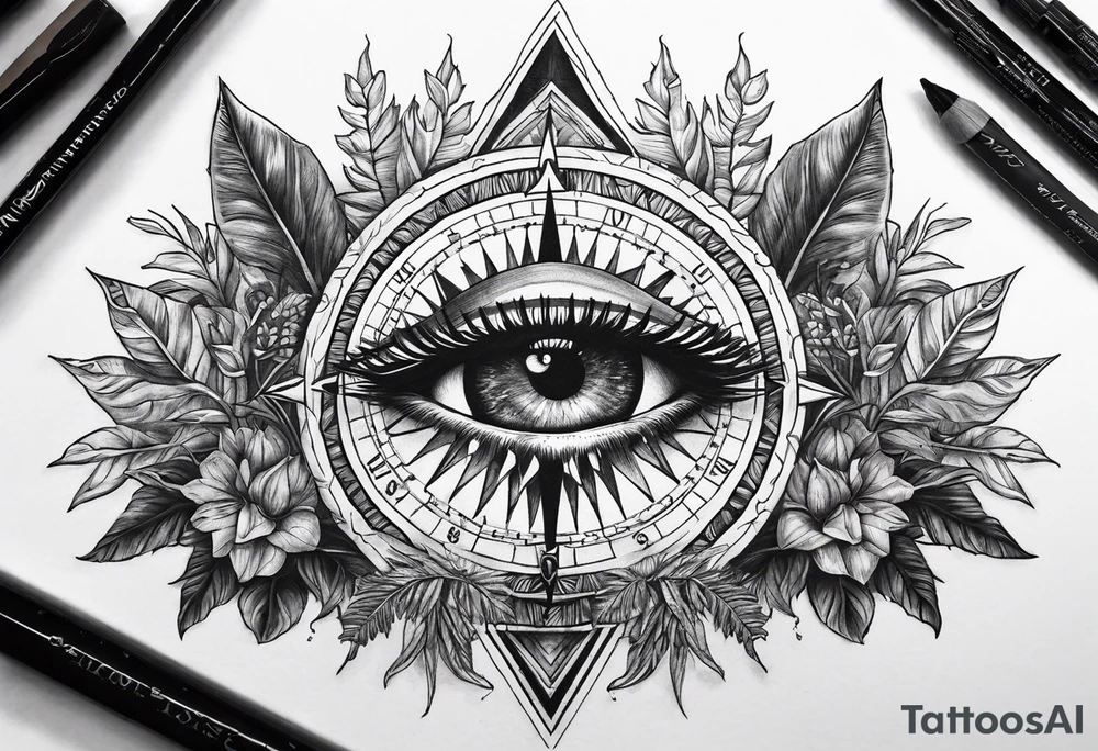 Compass
Jungle Plants
All-seeing Eye tattoo idea