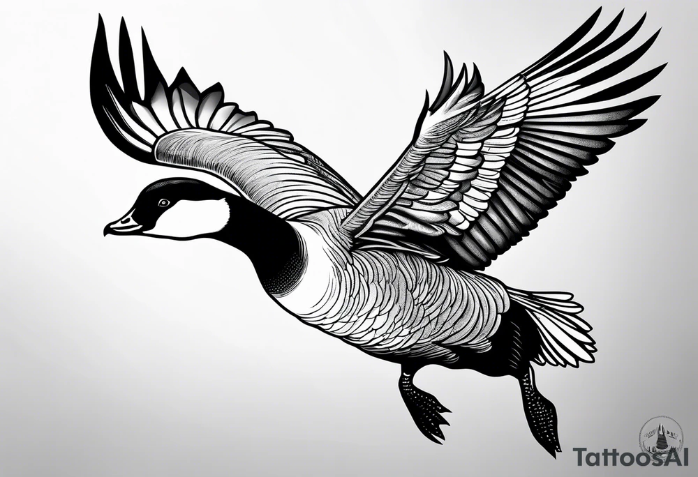 canadian goose shaking wings tattoo idea