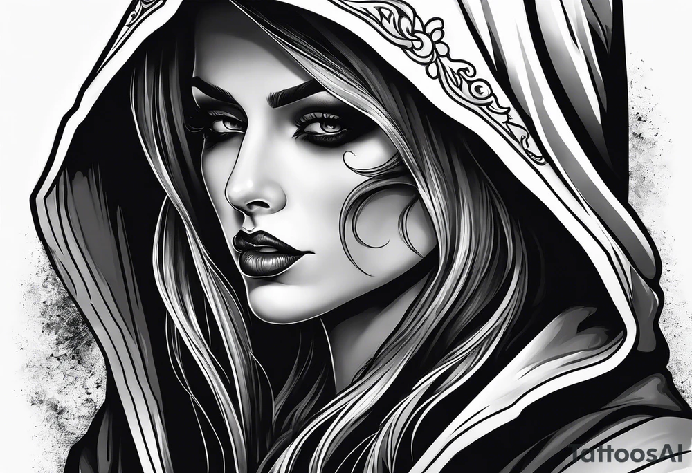 lady grim reaper tattoo idea