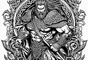 Celtic warrior running into battle tattoo idea
