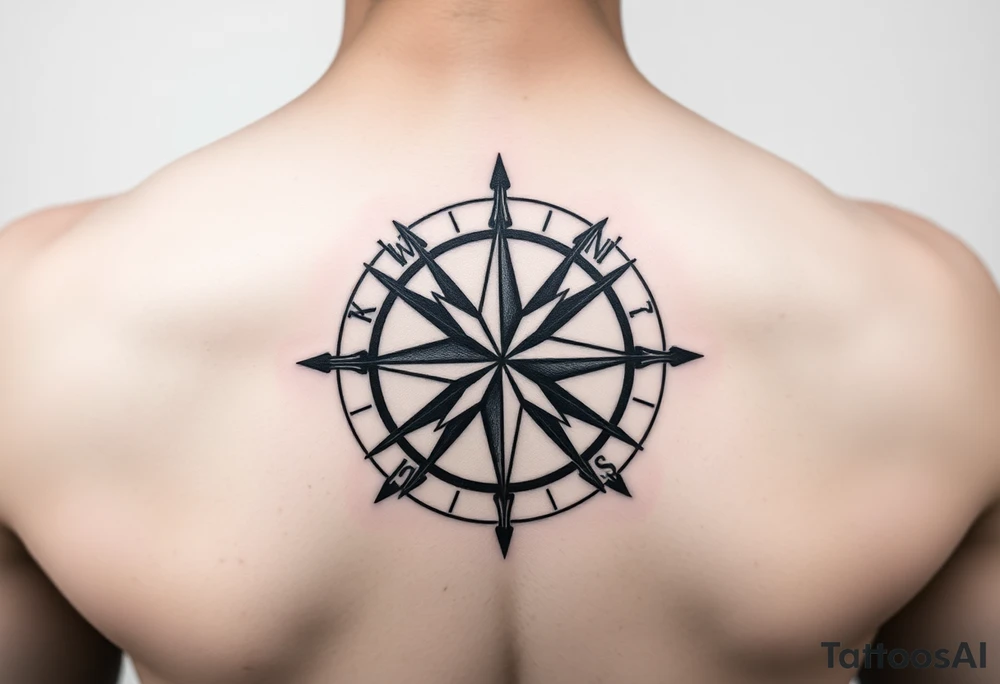 Double layered Compass rose tattoo idea