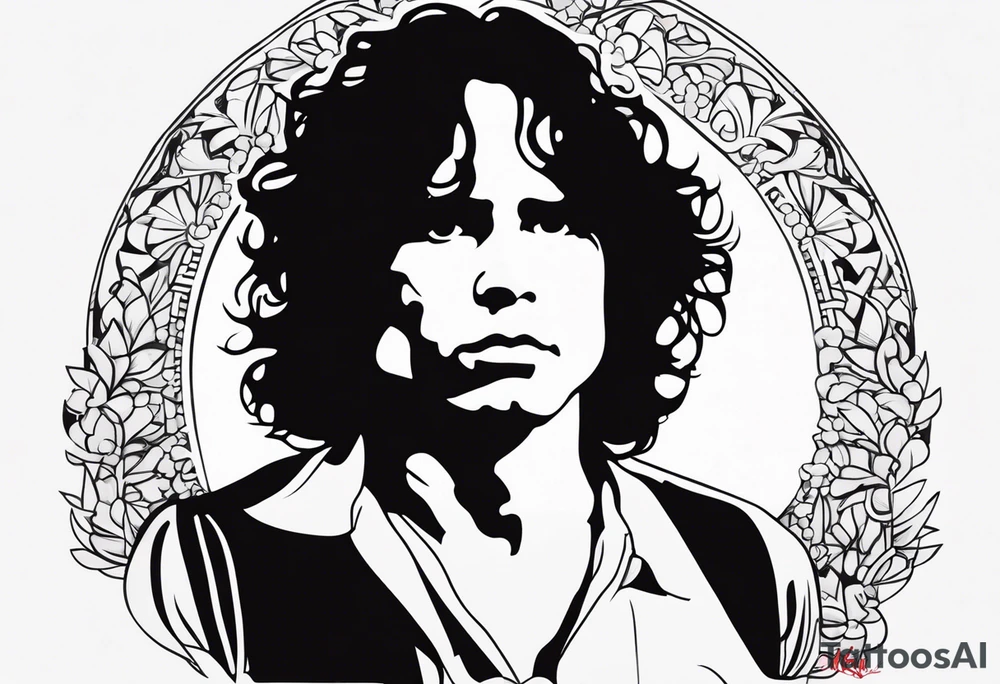 Jim Morrison In the style of ed  hard tattoo idea