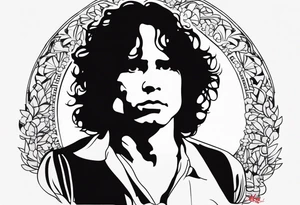 Jim Morrison In the style of ed  hard tattoo idea