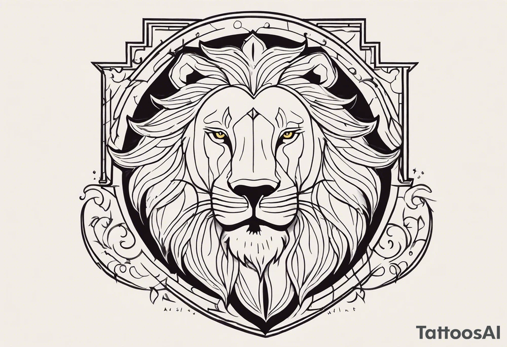 letters j a s t i, inisde of a lion tattoo idea