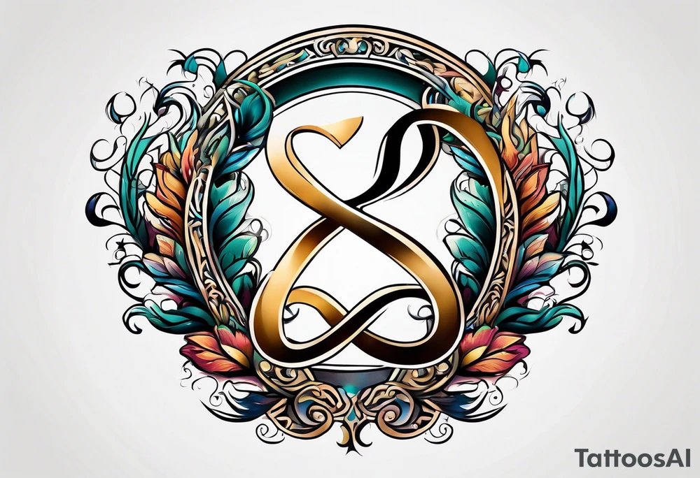 Infinity symbol with Roman number tattoo idea