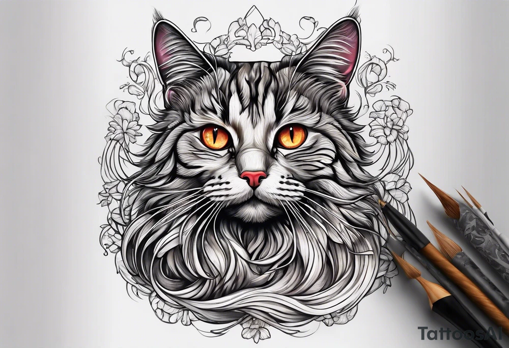 Spaghetti cat tattoo idea