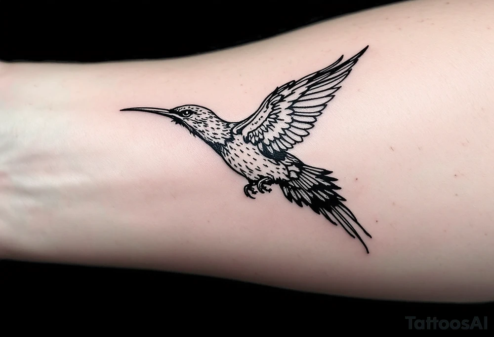 Feminine bird tattoo idea