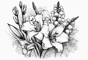 gladiolus and lilly of the valley tattoo idea