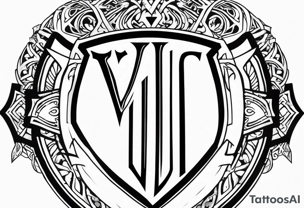 Valhalla shield sword axe tattoo idea