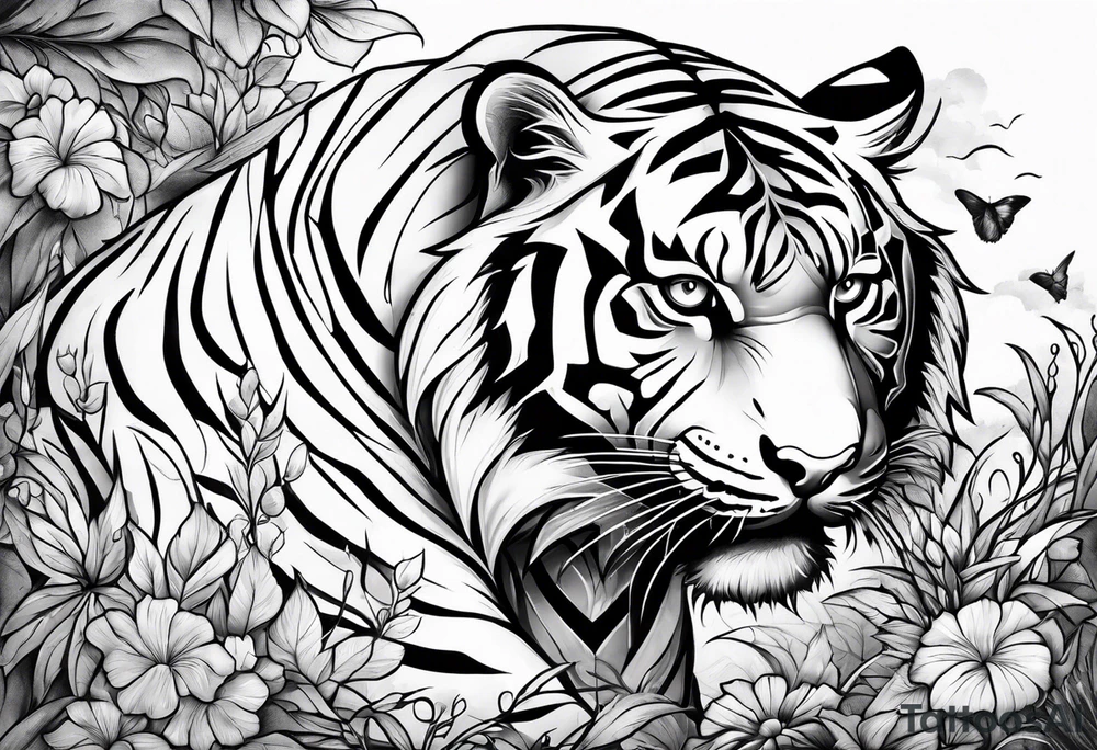 tiger mountain tattoo idea