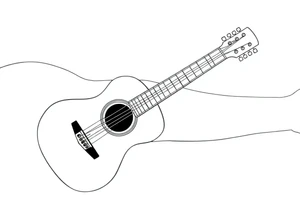 Line traditional American acoustic guitar tattoo idea