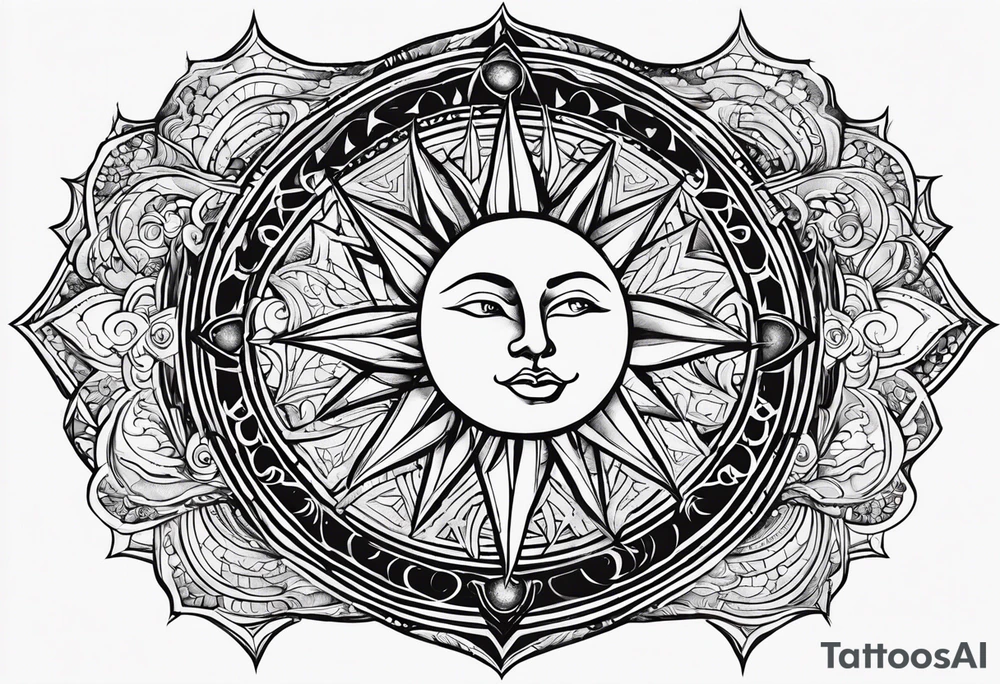 1 small sun, star, moon and the words, "My Blood, Your Blood, Our Blood" tattoo idea