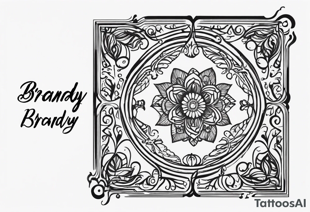 Gram that reads brandy in one oriantation and Shane in the opposite tattoo idea